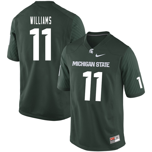 Men #11 Davion Williams Michigan State Spartans College Football Jerseys Sale-Green